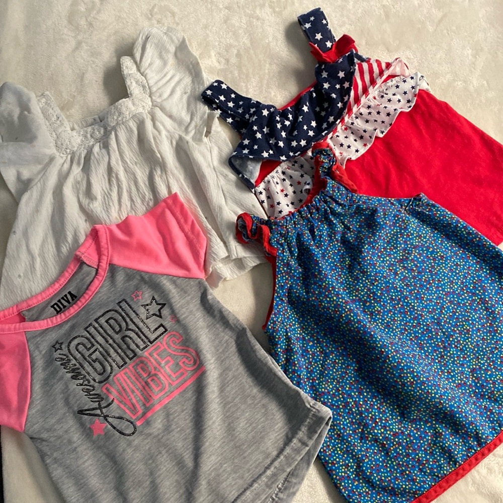 4 various tops for a 2 year old.